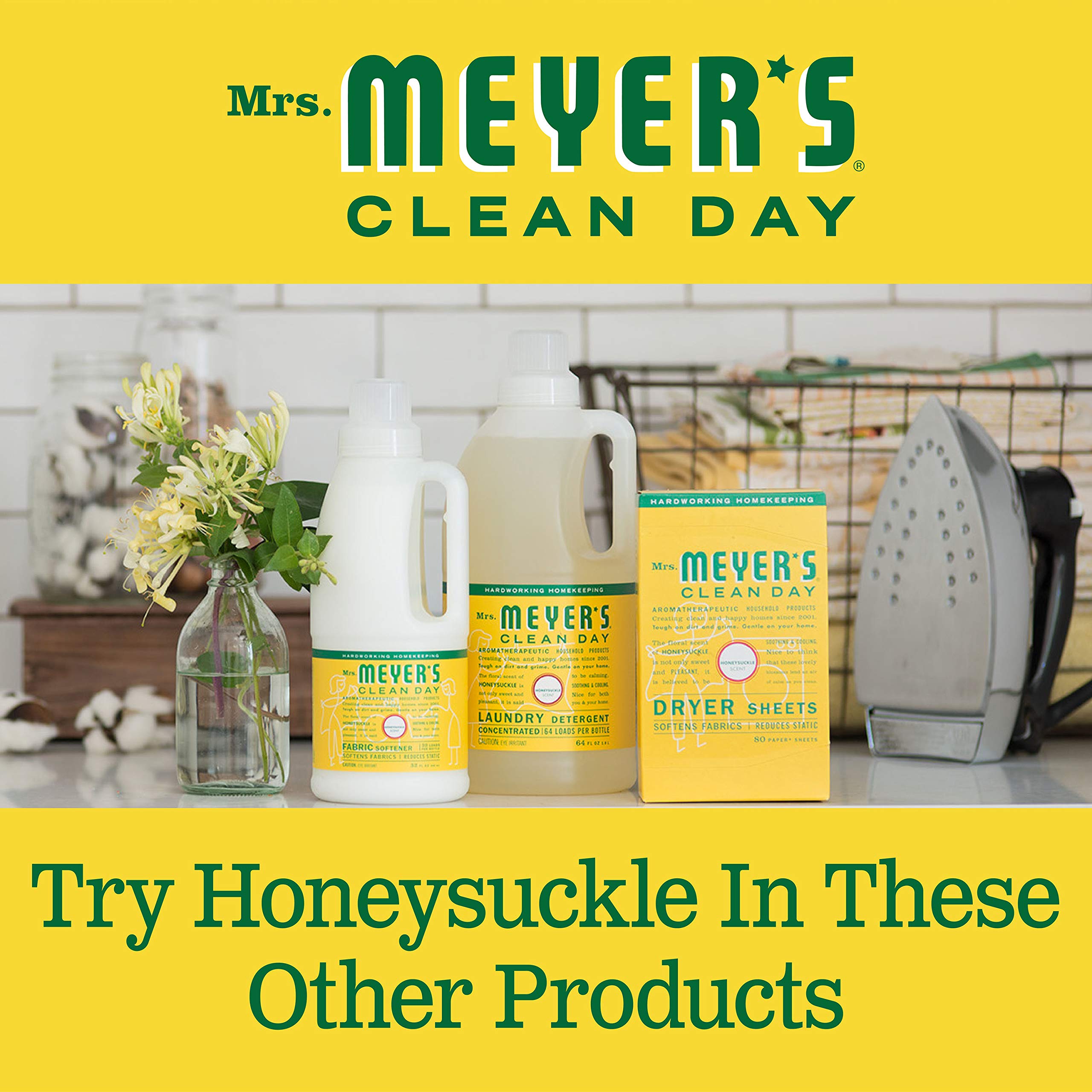 Presentación de botella de la loción de manos Mrs. Meyer's Clean Day.