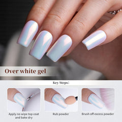 PrettyDiva pigmento uñas cromado sirena para efectos multicolor.