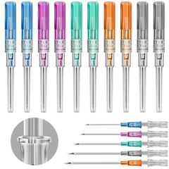 Prgislew Catheter Piercing mix de 10 piezas en calibres 14G-22G para profesionales.