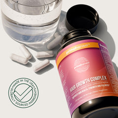 Primal Harvest hair vitamins on daily-use scene suggesting easy routine integration.