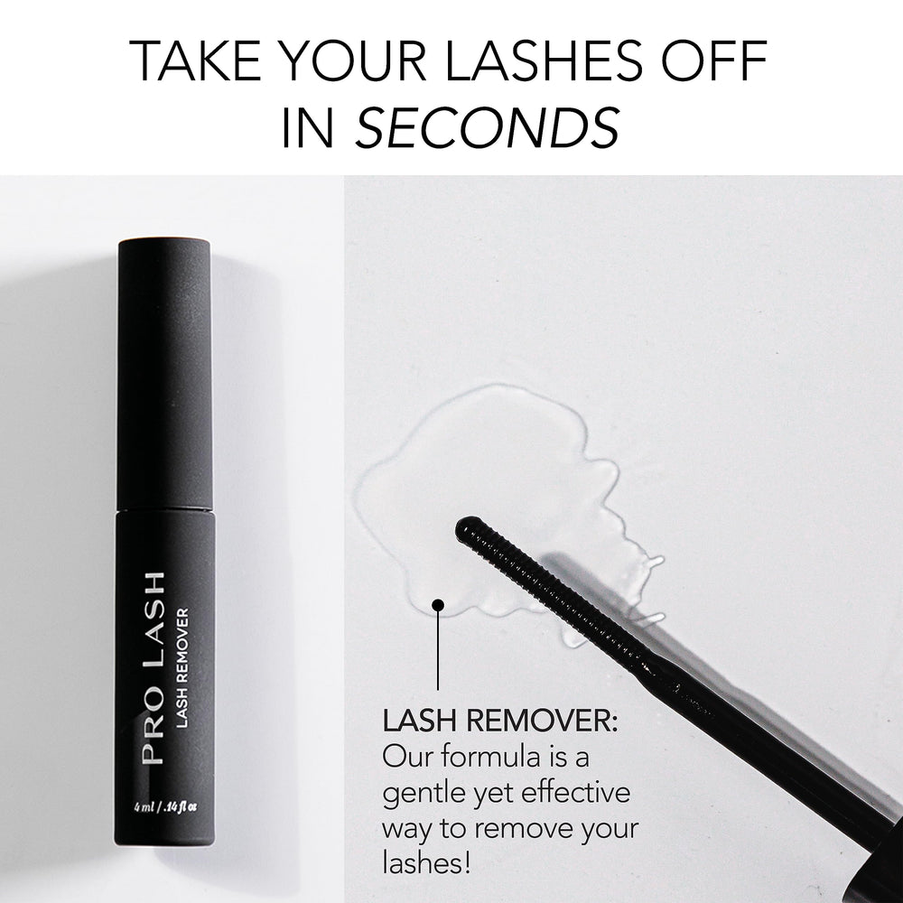Pro Lash removedor envase 4.5 ml, tamaño práctico para uso frecuente.