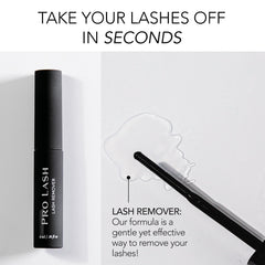 Pro Lash removedor envase 4.5 ml, tamaño práctico para uso frecuente.