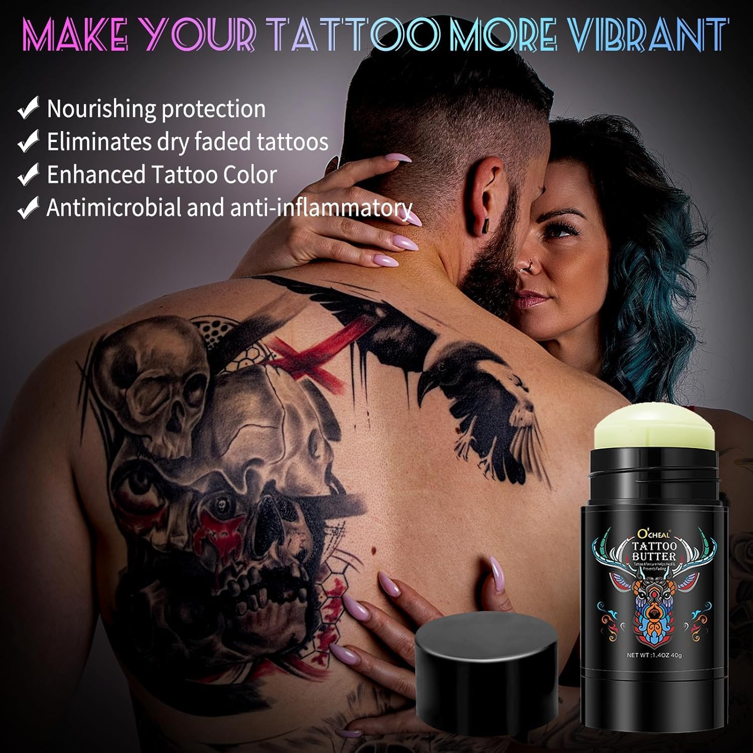 Proamate balsamo cuidado tatuaje textura suave para uso diario.