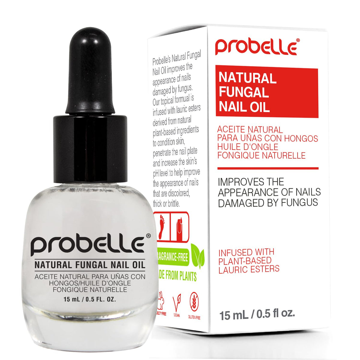 Probelle Aceite Uñas Renovación Natural mejora uñas descoloridas.