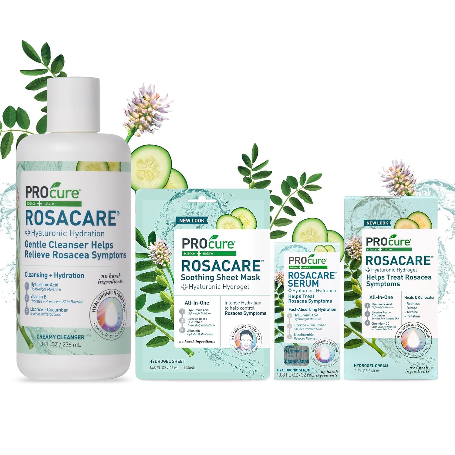 Sensación fría y calmante de PROcure Rosacare hidrogel en la piel