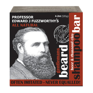 PROFESSOR EDWARD J FUZZWORTHY'S Barra barba con cerveza y rhassoul, limpieza profunda.