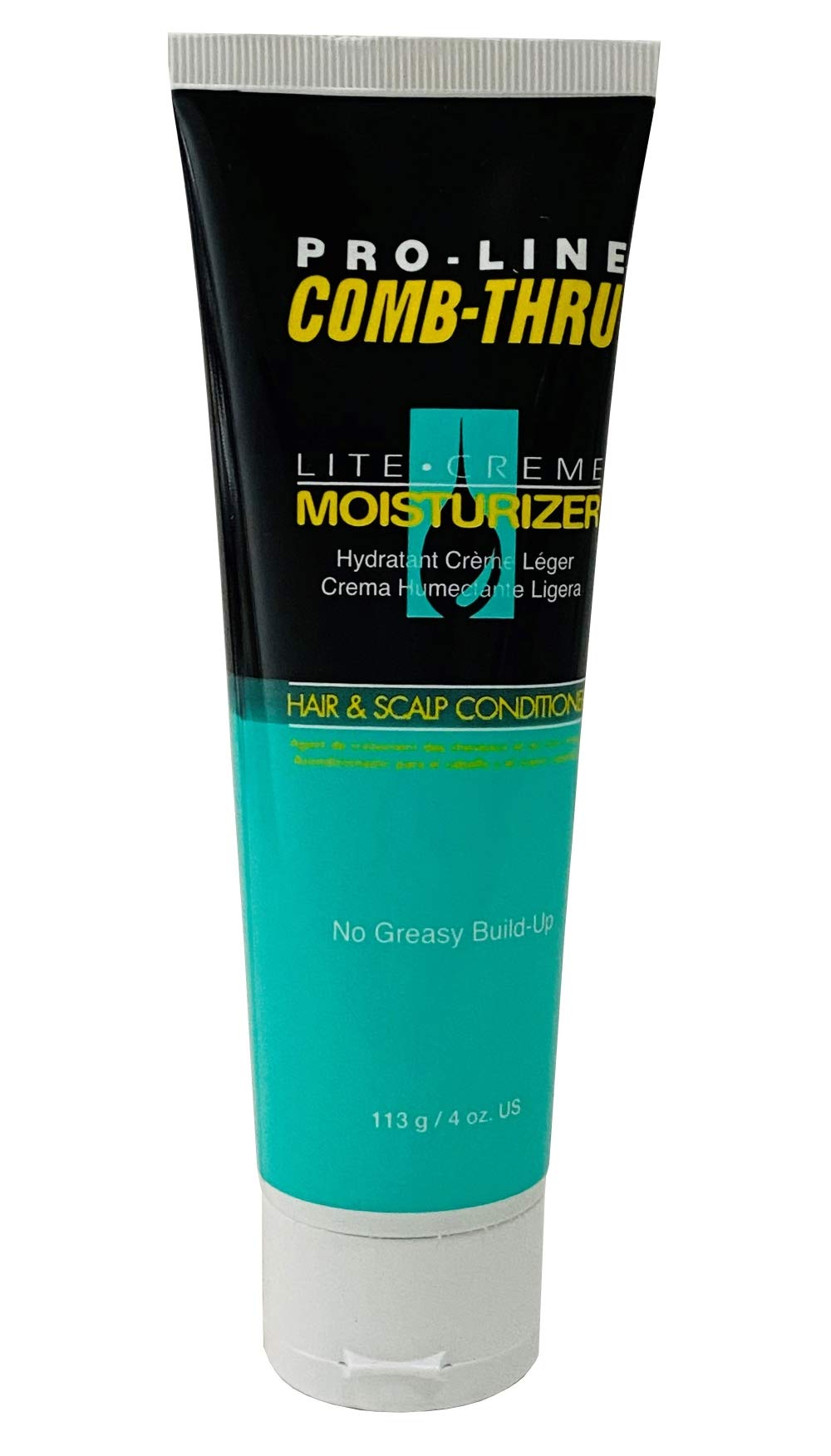 Pro-Line Comb-Thru Lite-Crème, botella, hidratación suave para cabello y cuero cabelludo.