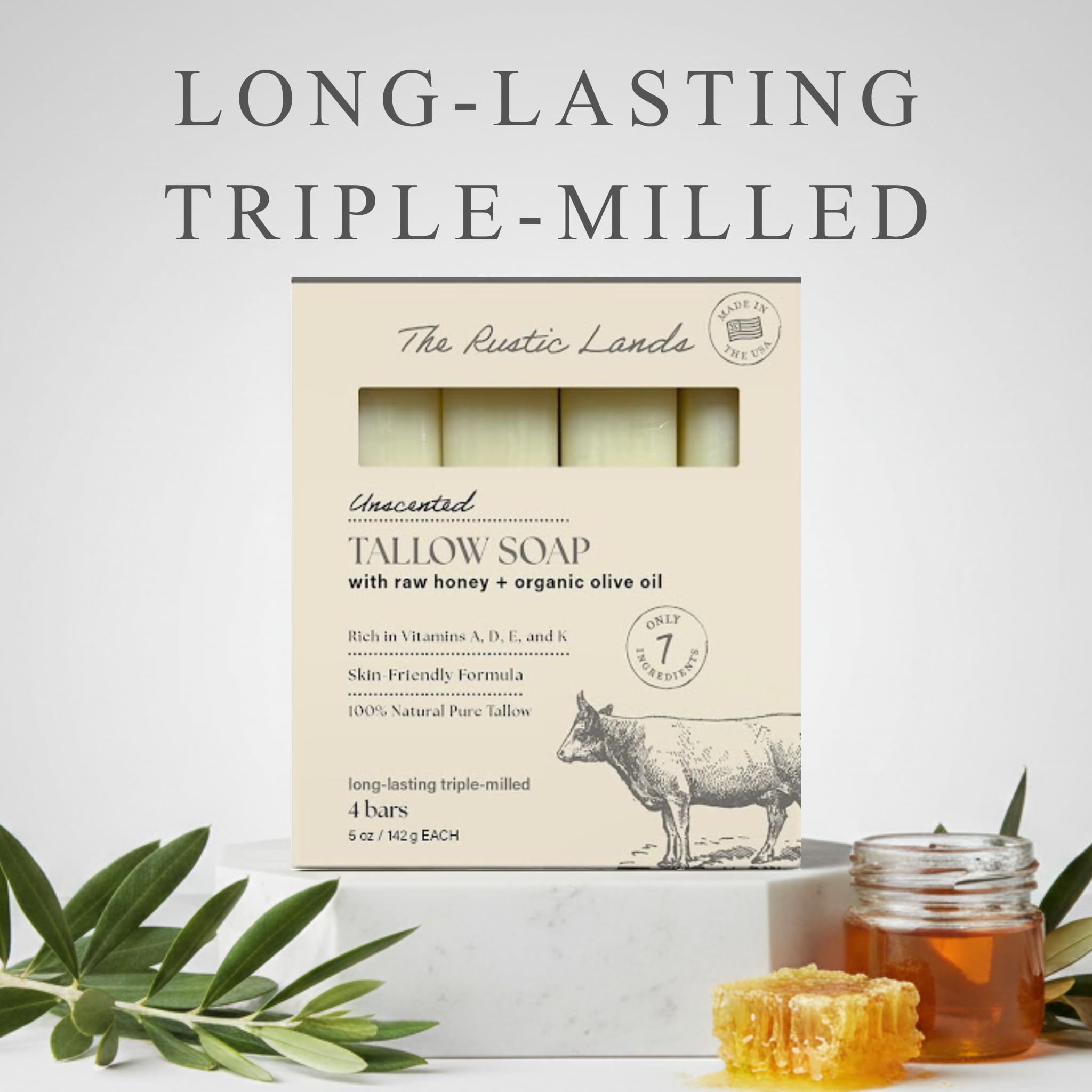 jabón PROVENCE ESSENTIALS con miel cruda y aceite de oliva para hidratación suave