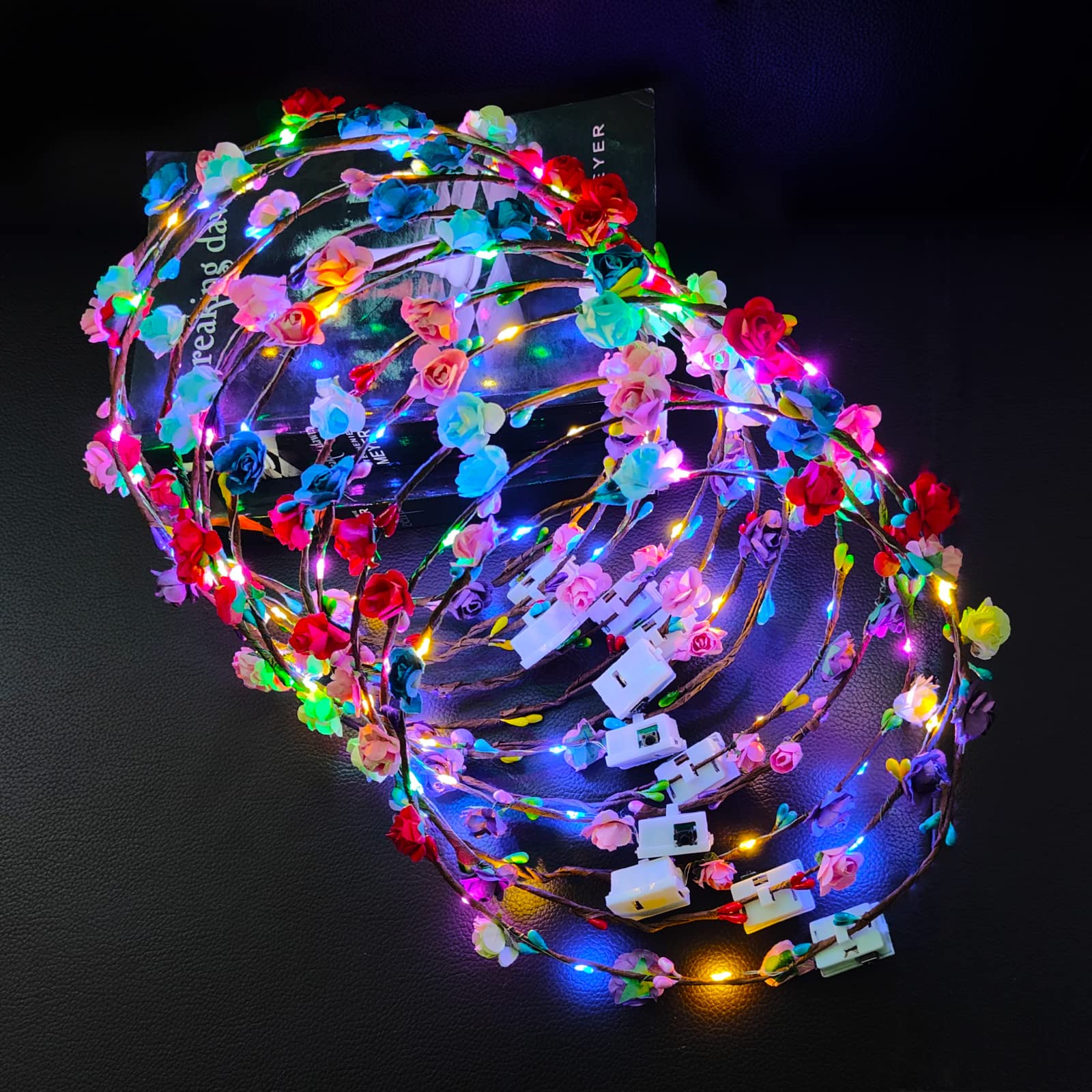 PTHTECHUS accesorios cabello LED flores, añade toque romántico y luminoso.