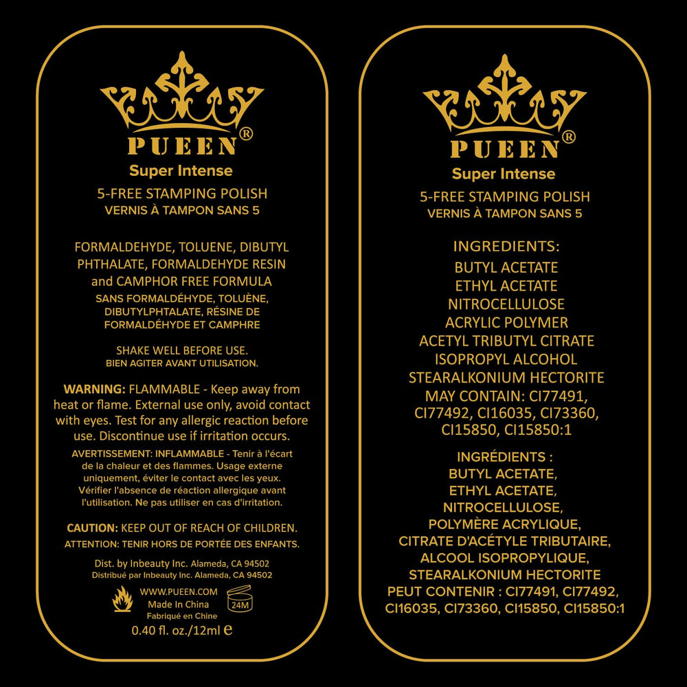 PUEEN Super Intense esmalte amarillo brillante para stamping, crea contraste llamativo.