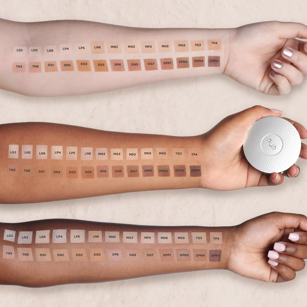 PÜR MINERALS PUR BEAUTY 4-en-1, acabado fresco y ligero para pieles sensibles.