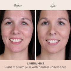 PÜR MINERALS PUR BEAUTY 4-en-1, aplicación con brocha para cobertura controlada.