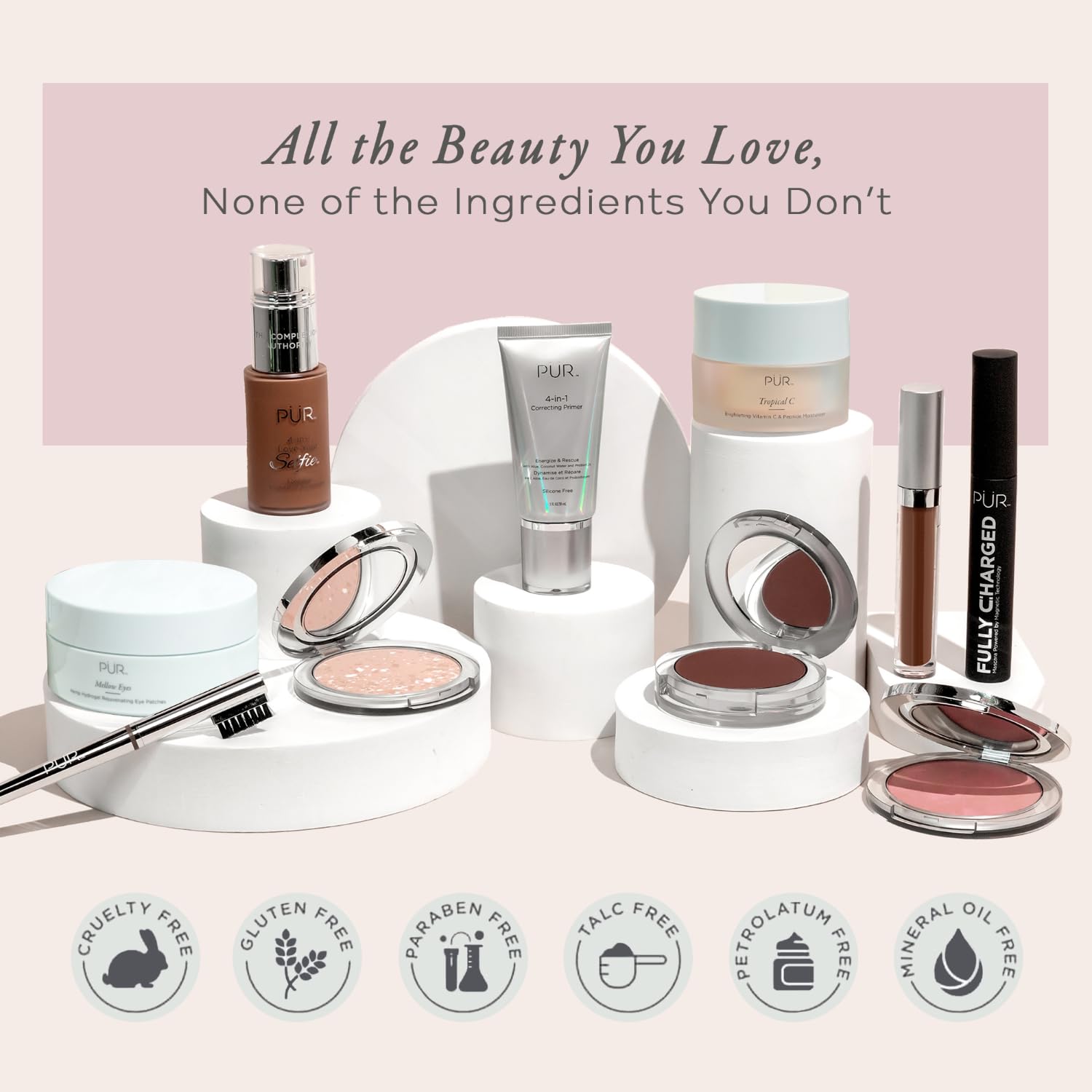 PÜR MINERALS PUR BEAUTY 4-en-1 con SPF 15 para protección diaria.