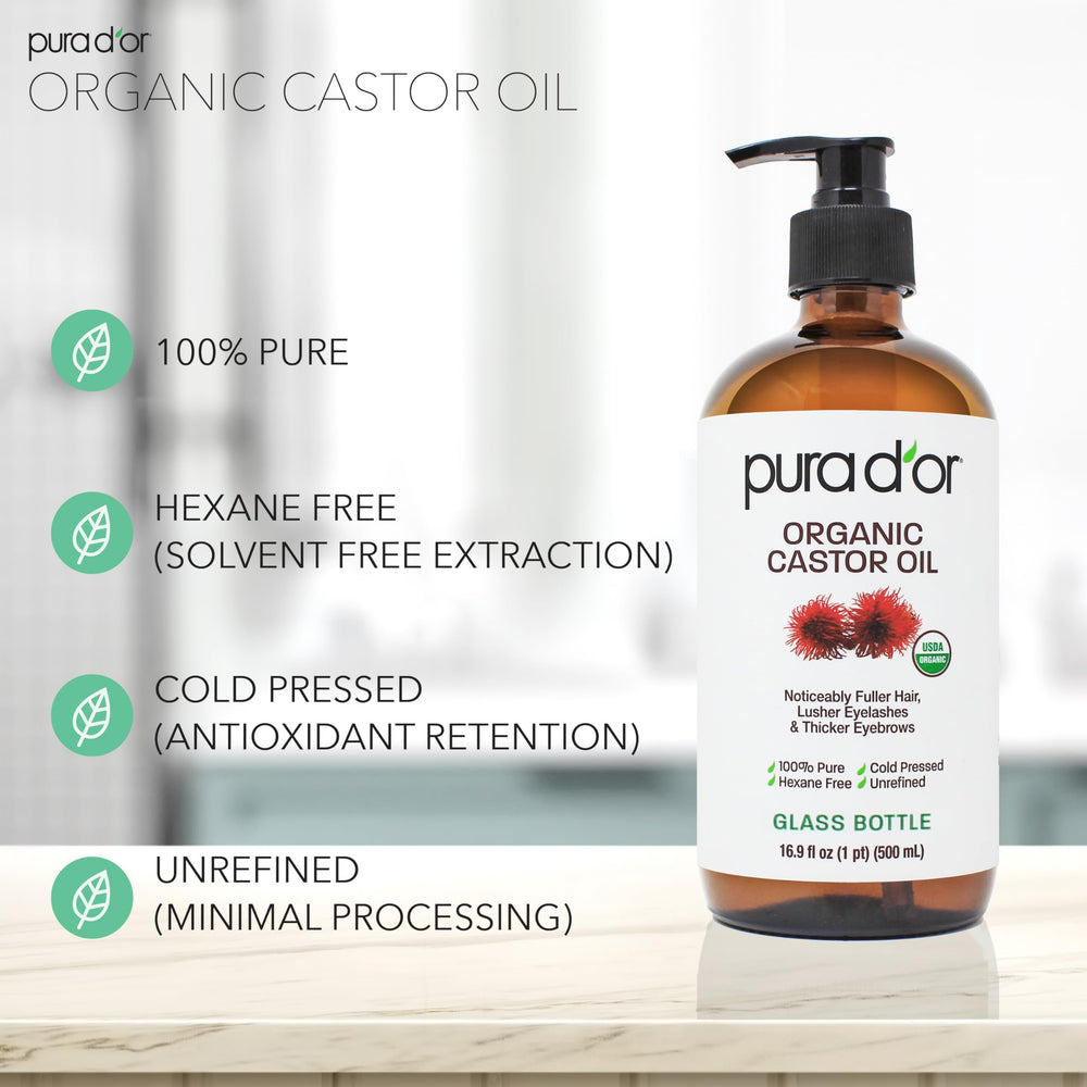 PURA D'OR Aceite de ricino fortalece uñas y cutículas para un aspecto cuidado