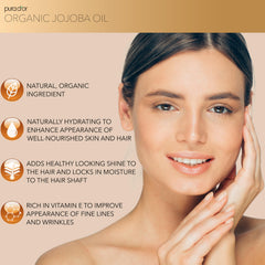 PURA D'OR Aplicación facial suave con jojoba para piel limpia y fresca.