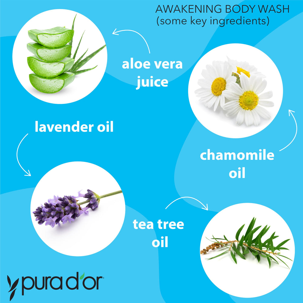 PURA D'OR Awakening: lavanda y árbol de té, aroma calmante.