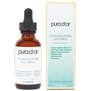 PURA D'OR Serum facial con peptidos de cobre, ayuda a una piel más firme.