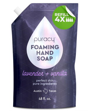 Puracy Jabon Manos Espuma Lavanda Vainilla: espuma cremosa para lavado diario.