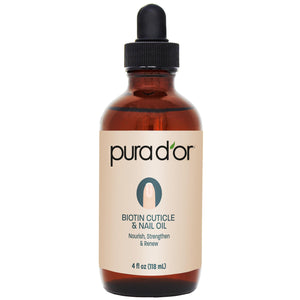 PURA D'OR Aceite para cutículas y uñas en botella, hidratación nutritiva.
