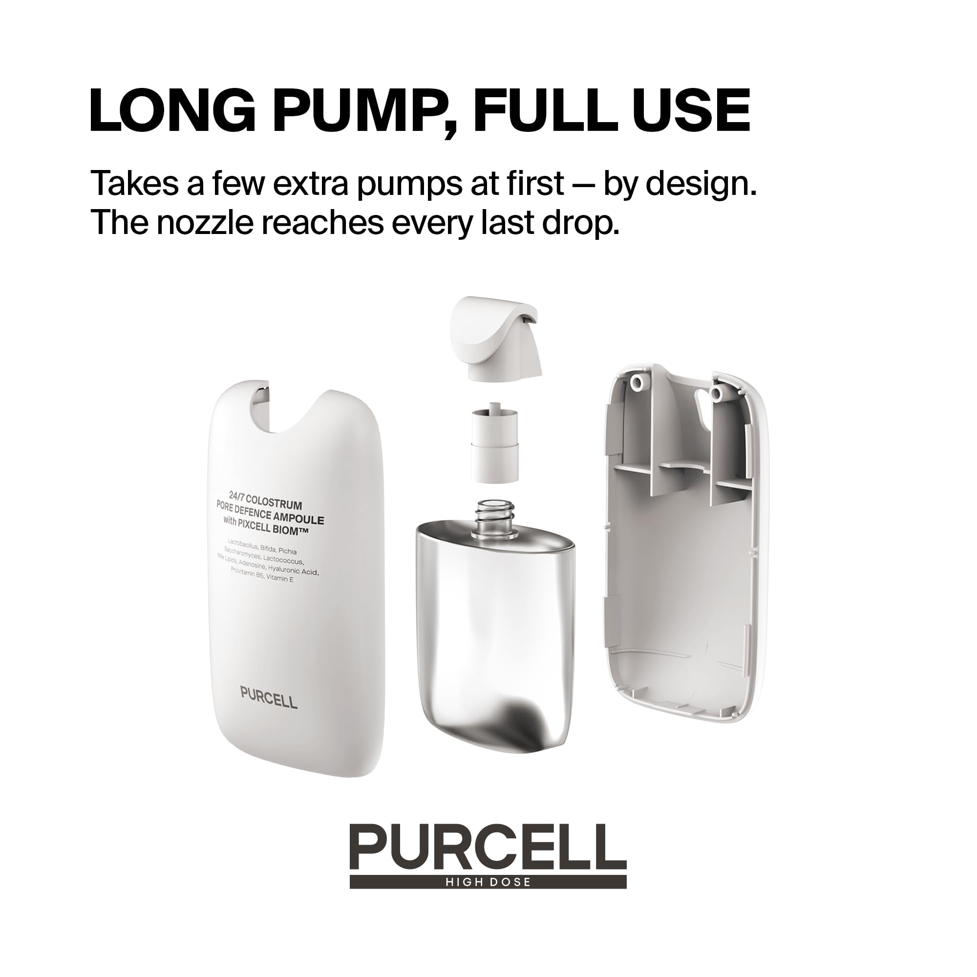 Purcell 24/7 Bruma Ampolla: envase de vidrio que protege la fórmula.