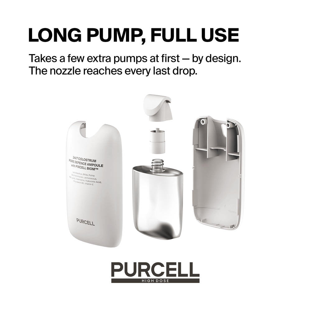 Purcell 24/7 Bruma Ampolla: envase de vidrio que protege la fórmula.