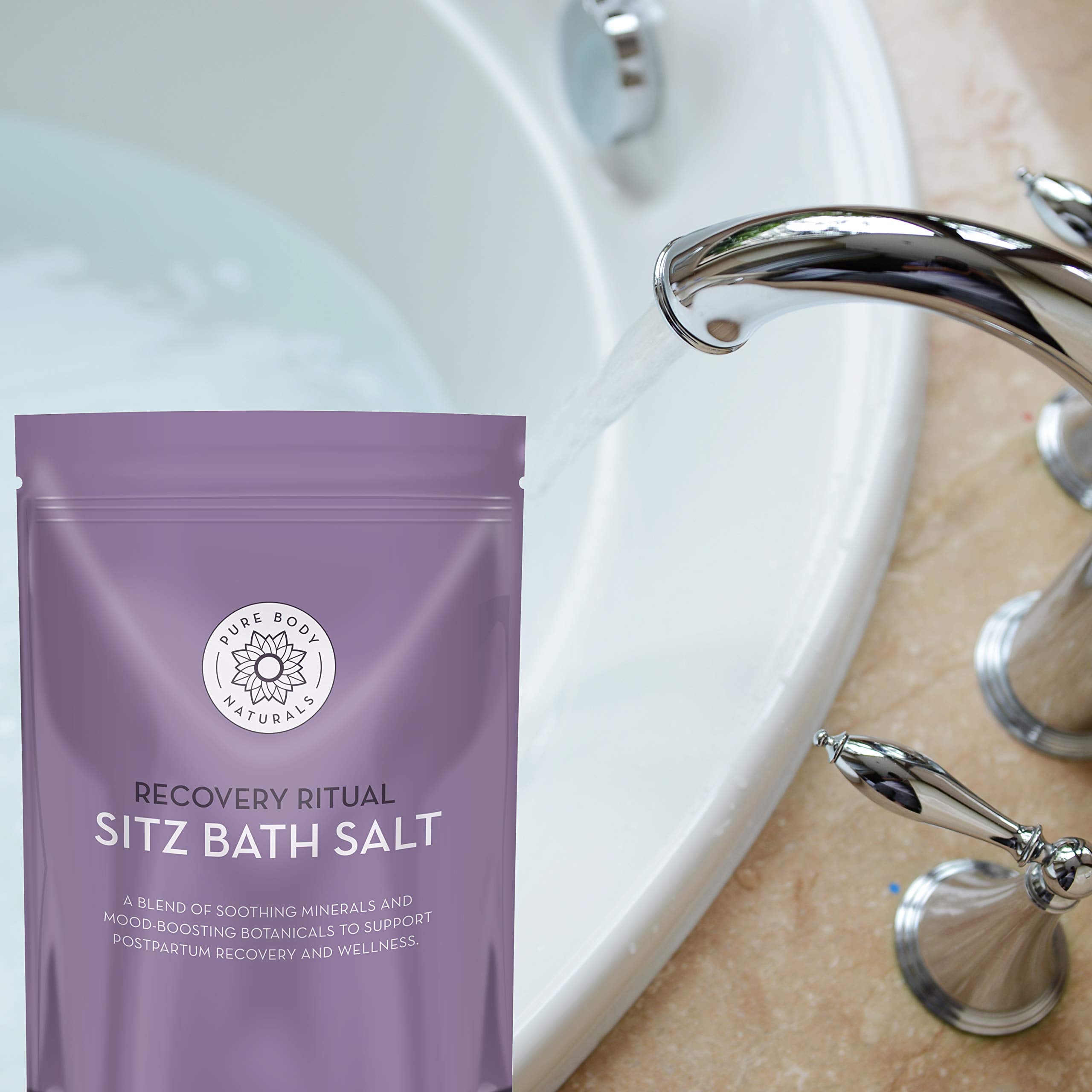 Pure Body Naturals uso diario en baño de Sitz, experiencia de bienestar