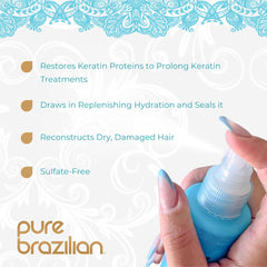 Pure Brazilian acondicionador sin enjuague close-up de ingredientes nutritivos.