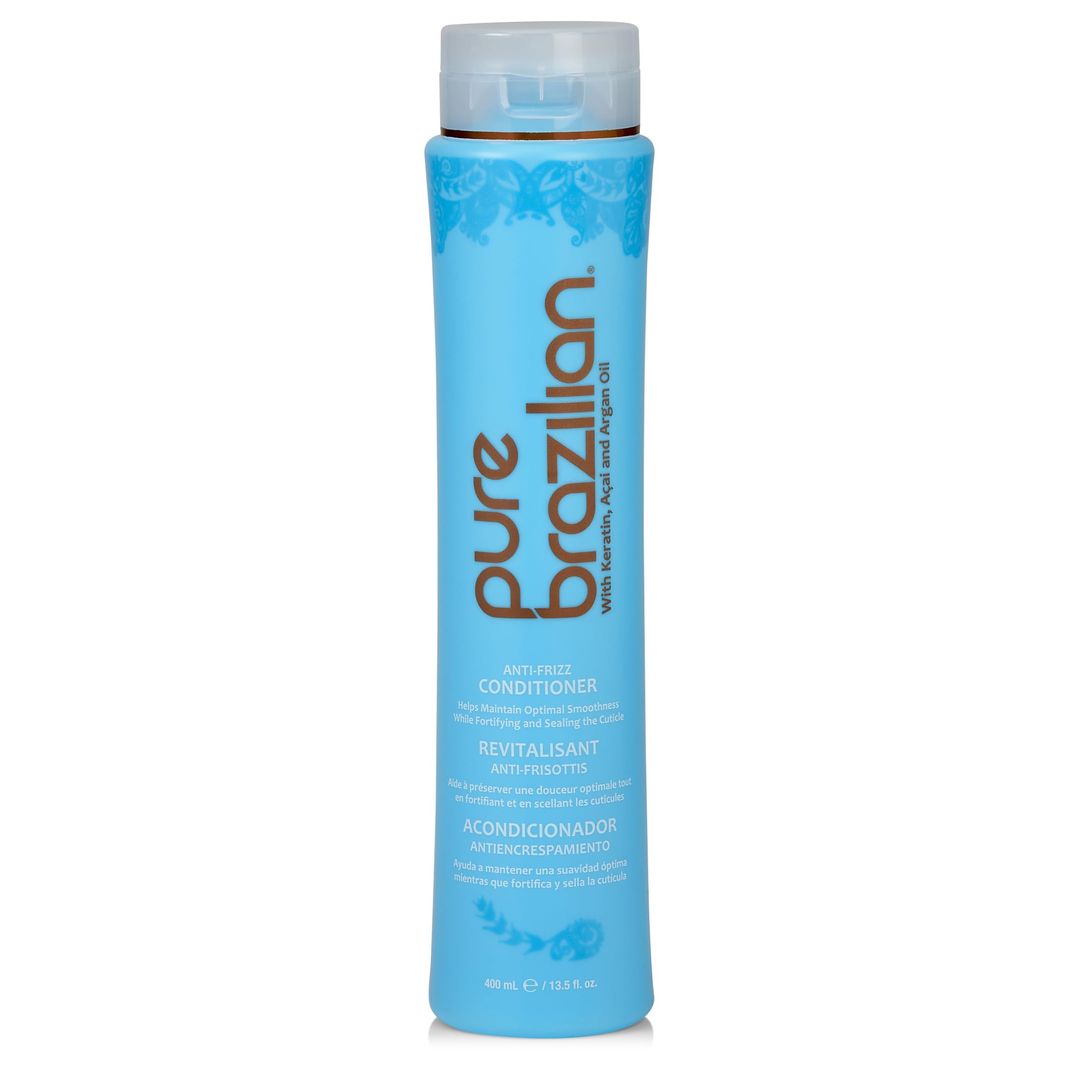 Pure Brazilian acondicionador diario sin frizz en botella para cabello suave