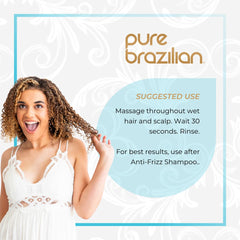 Pure Brazilian cabello brillante y saludable tras uso regular