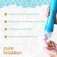 Pure Brazilian keratina y acai en ingredientes clave para nutrir el cabello