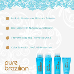 Pure Brazilian acondicionador anti frizz en tamaño viaje suaviza y facilita el peinado