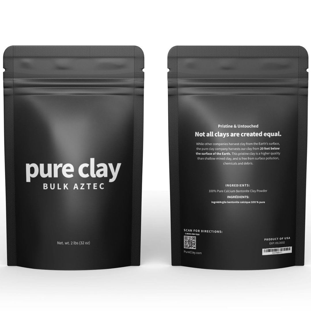PURE CLAY bolsa reutilizable arcilla bentonita para mascarillas y baños.