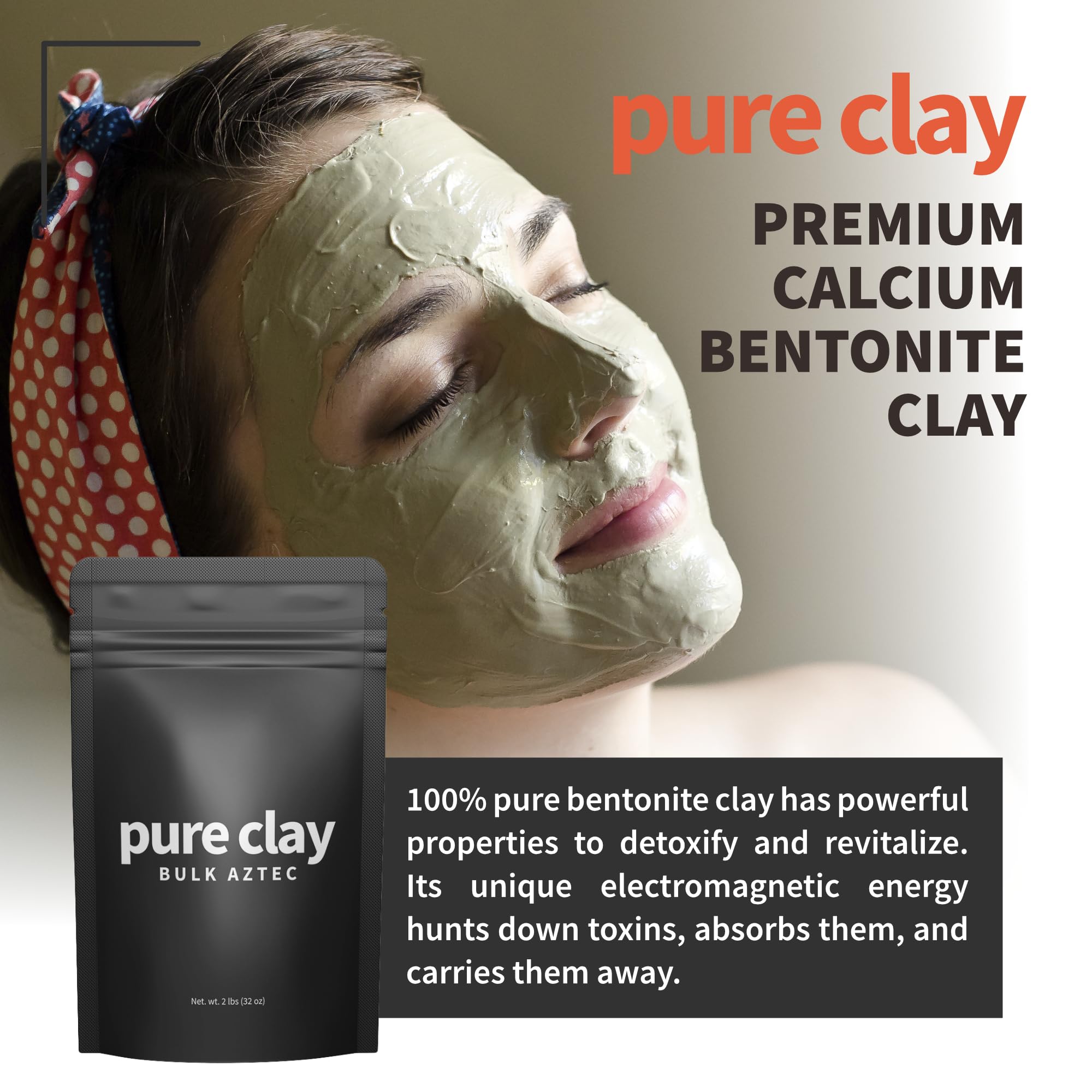PURE CLAY remojo de pies con arcilla bentonita para alivio relajante.
