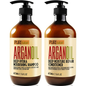 Pure Nature Lux Spa champú argán, botella elegante para cabello suave