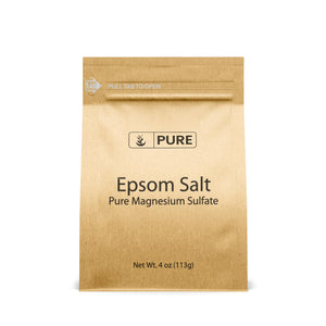 Pure Original Ingredients Sal Epsom en envase traslúcido, fácil de medir para remojos