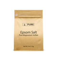 Pure Original Ingredients Sal Epsom en envase traslúcido, fácil de medir para remojos