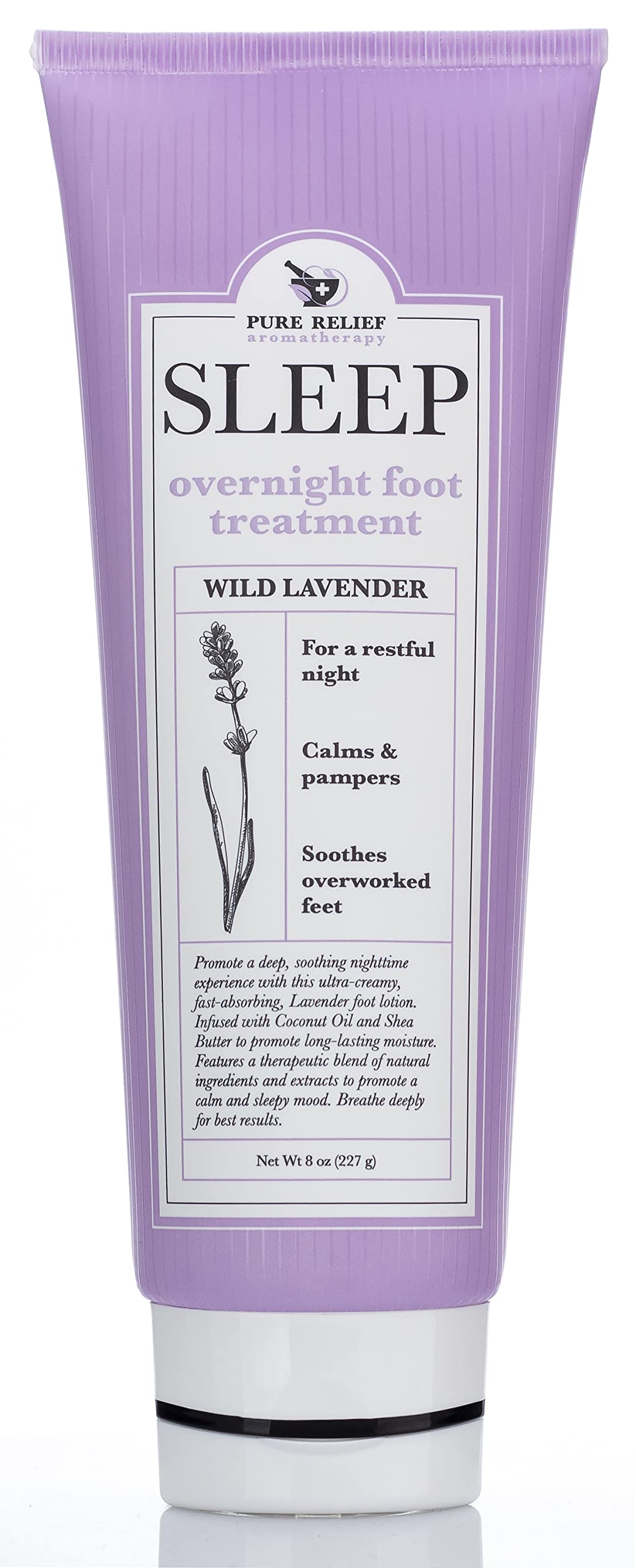 Pure Relief crema-pies lavanda-8oz para relajación y humectación.