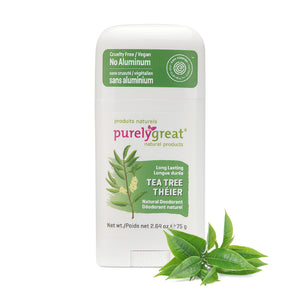 Purelygreat desodorante en barra aroma arbol de te para frescura diaria