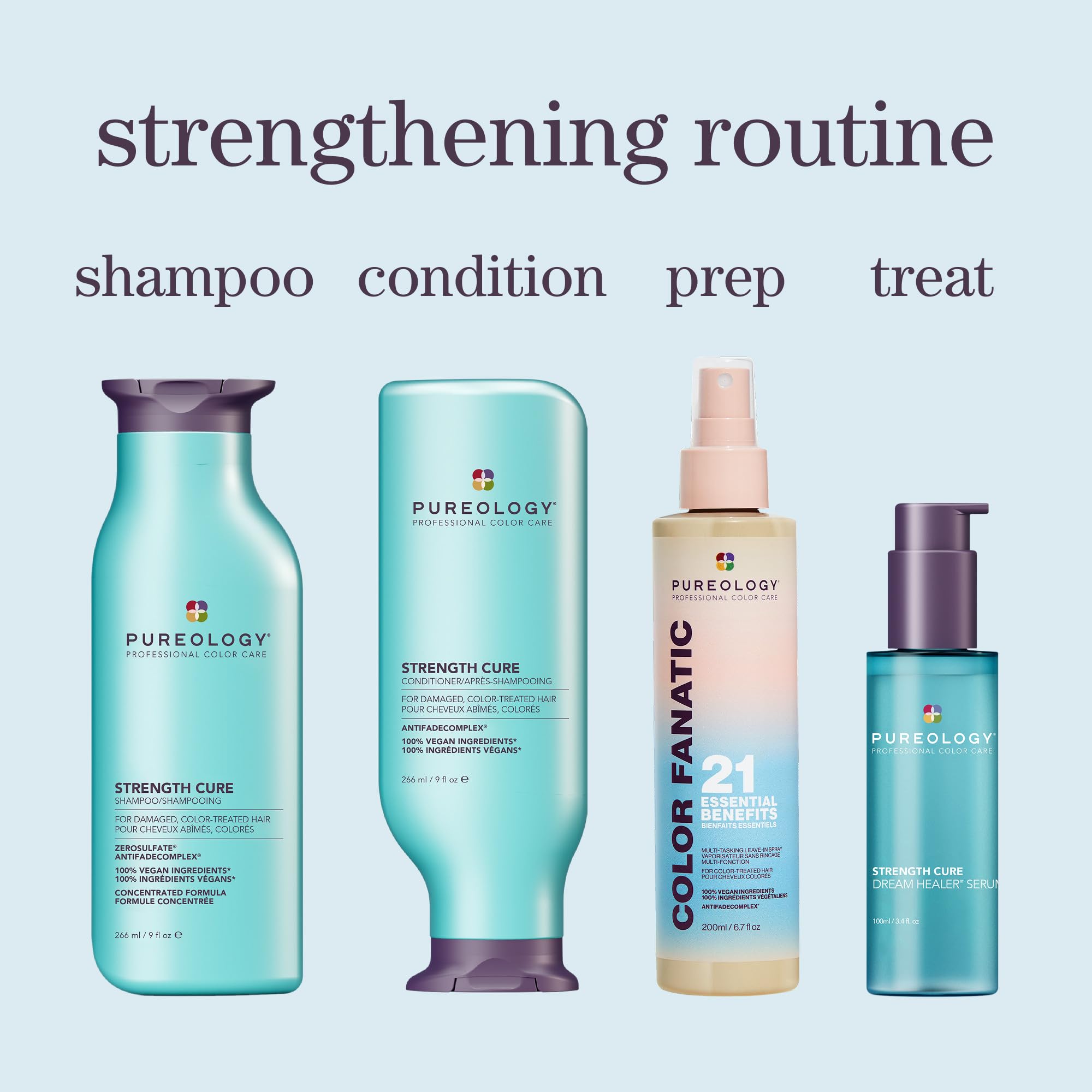 Pureology Fortalece y Cura champú aporta brillo y manejabilidad.