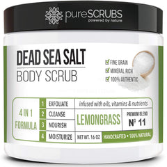 PureSCRUBS exfoliante corporal con sal marina y hierba de limón para piel suave