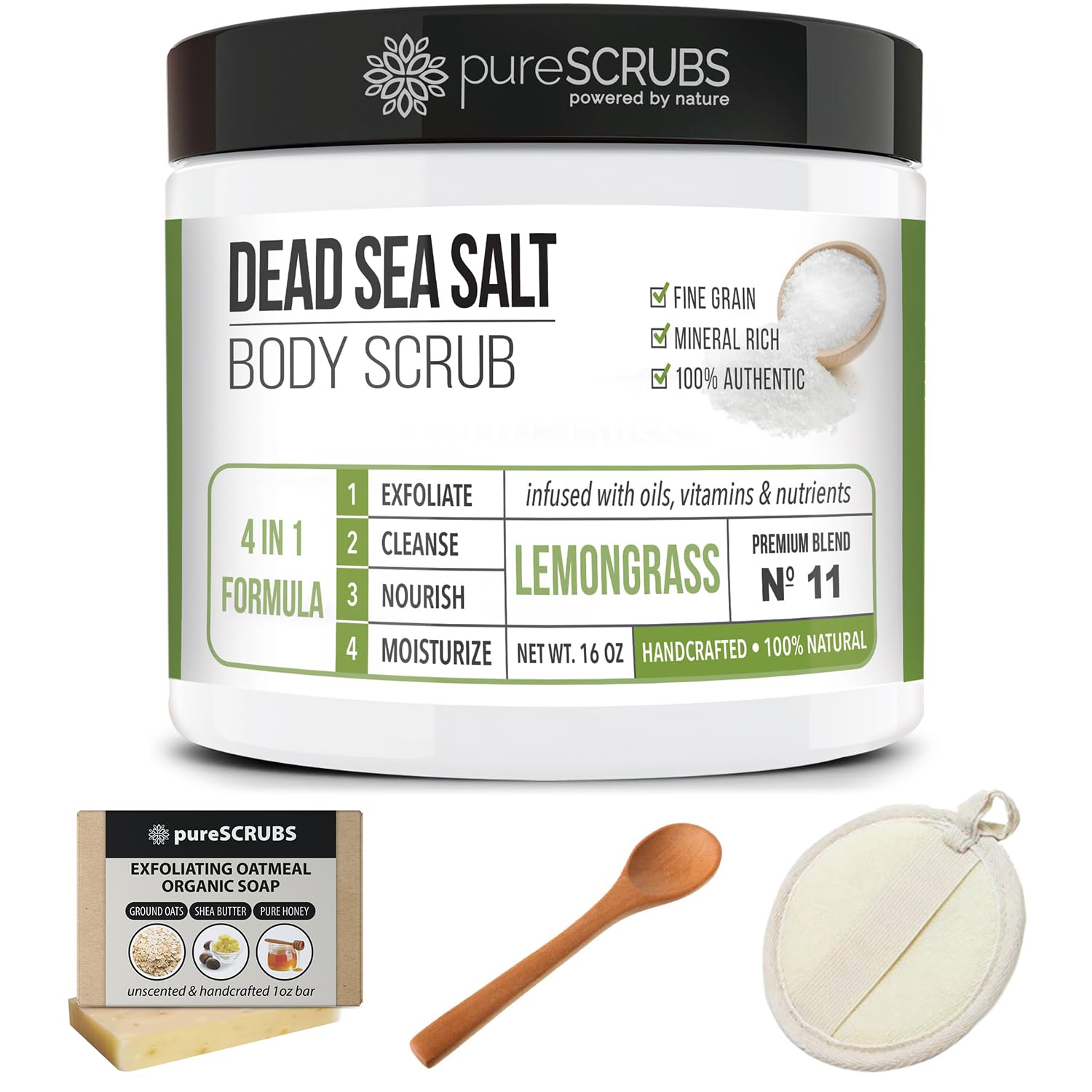 PureSCRUBS kit regalo exfoliante corporal con tres accesorios prácticos