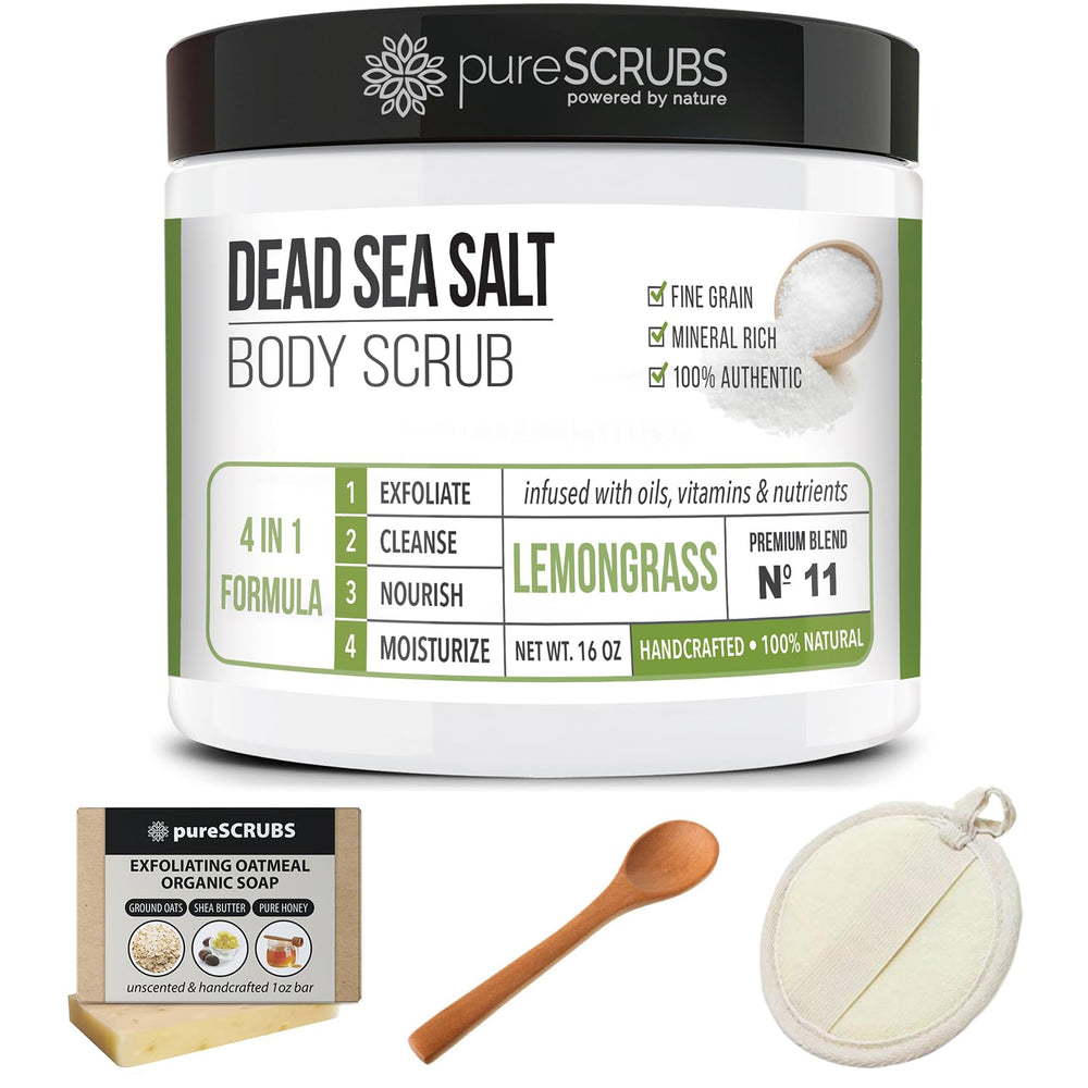 PureSCRUBS kit regalo exfoliante corporal con tres accesorios prácticos