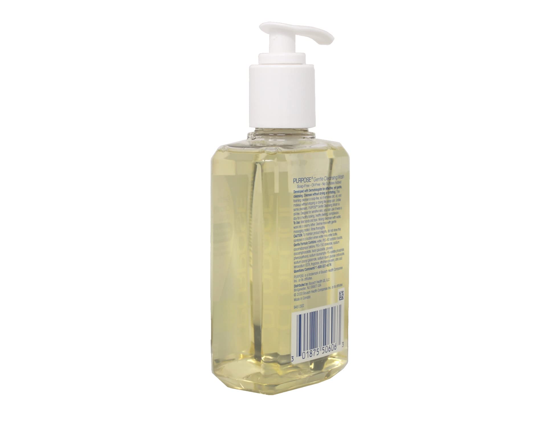 Purpose limpiador suave, dermatologicamente recomendado para uso diario.