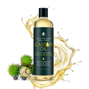 Pursonic Aceite de Ricino en botella de 16 onzas para hidratación de piel y cabello