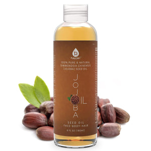 Pursonic Aceite de Jojoba Oro 6oz, botella, hidrata piel seca de forma suave.