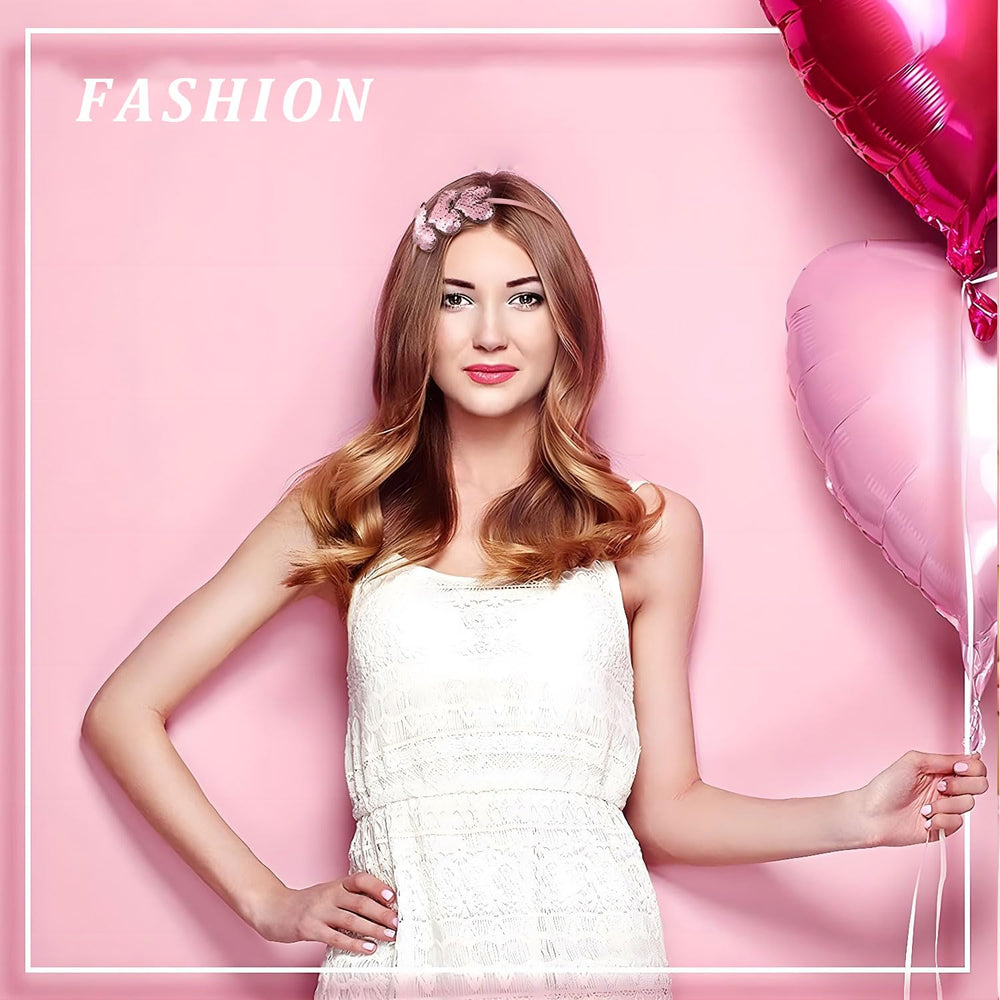 Pvoiue diadema color rosa para completar estilos románticos.