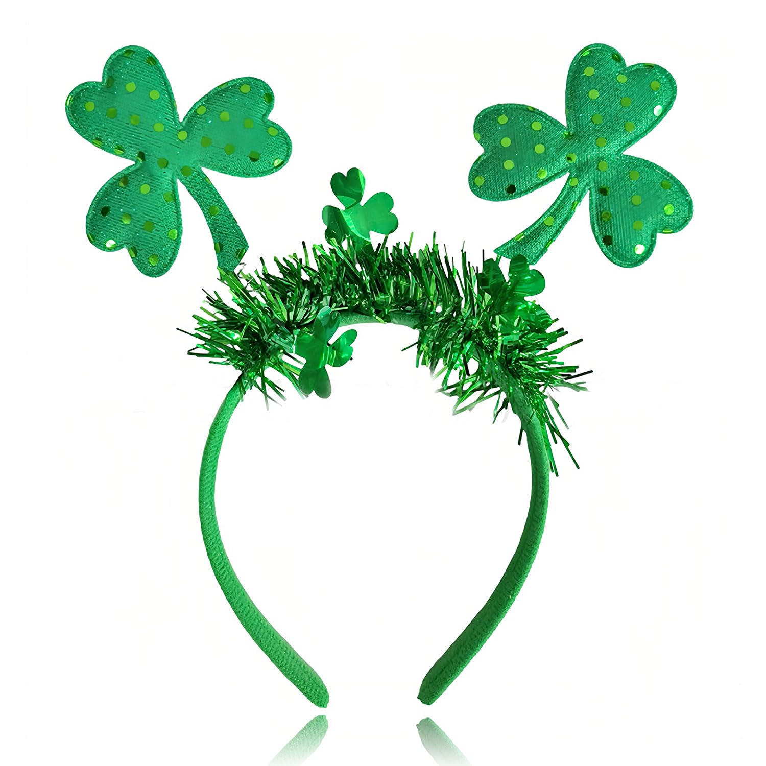 Diadema Pvoiue San Patricio en terciopelo verde, ideal para fiestas y fotos