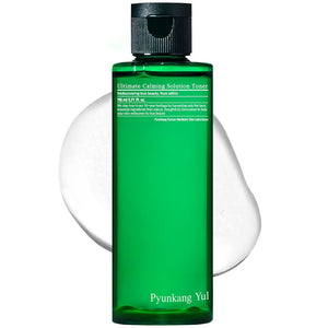 Pyunkang Yul Toner con madreselva, flor visible, calma piel sensible.