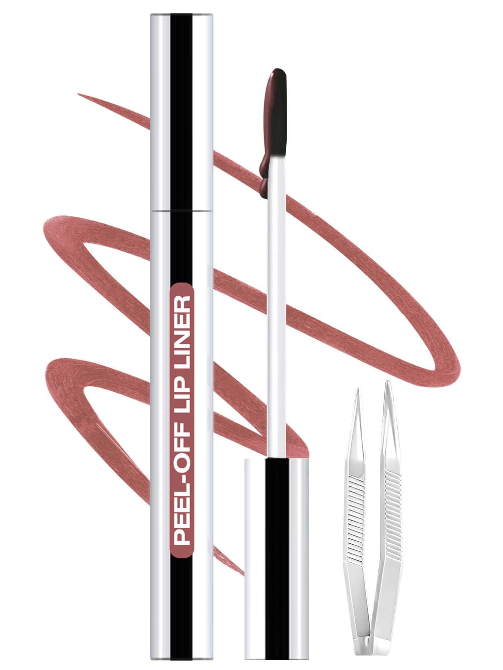 QCMME Tinta labial con retirada fácil y pinza para delineado duradero.