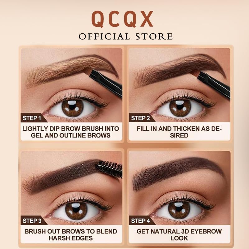 QCQX gel-cejas-aplicacion-precisa: delineado detallado y relleno suave.
